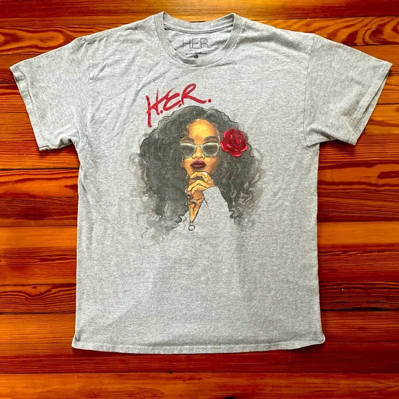 H.E.R. Large Gray T-shirt - Picture 2 of 3
